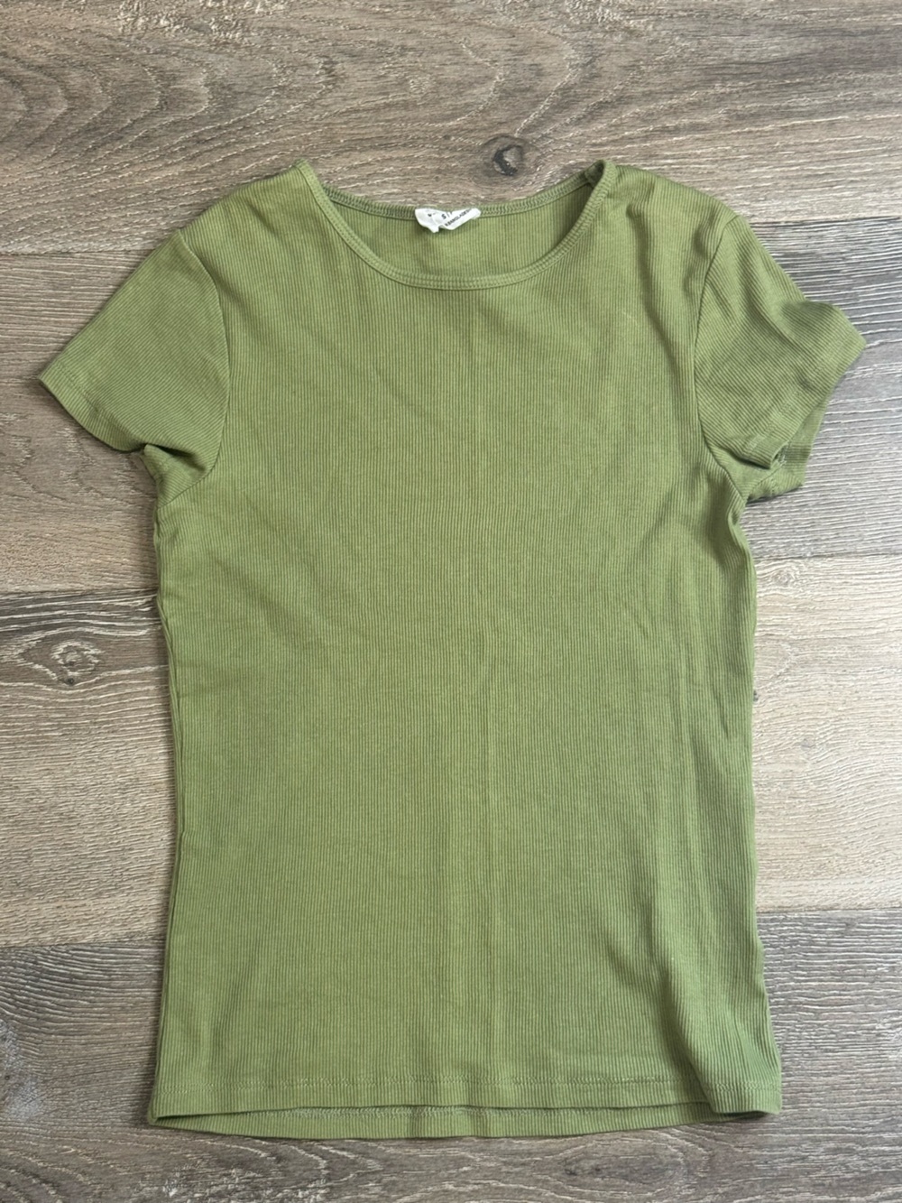 Cotton On Olive Ribbed Short Sleeve Tee 0950